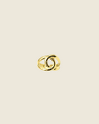 Bague ouverte dorée acier inoxydable – motif entrelacé style nœud – bijou femme tendance