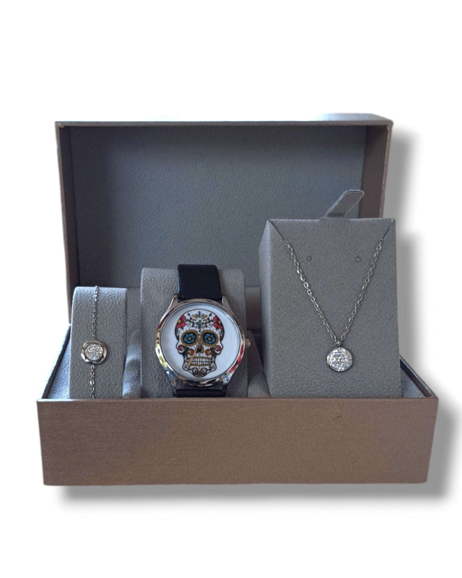 COFFRET CADEAU FEMME : MONTRE - COLLIER BRACELET ACIER INOXYDABLE ARGENTÉ - MY SWIMWEAR'S SHOP