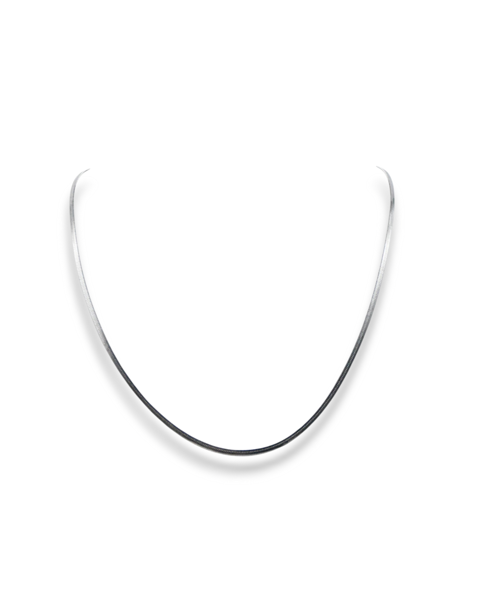 collier maille lisse en acier inoxydable argenté