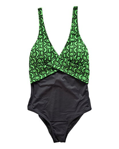 MAILLOT DE BAIN UNE PIECE VERT ET NOIR - MY SWIMWEAR'S SHOP