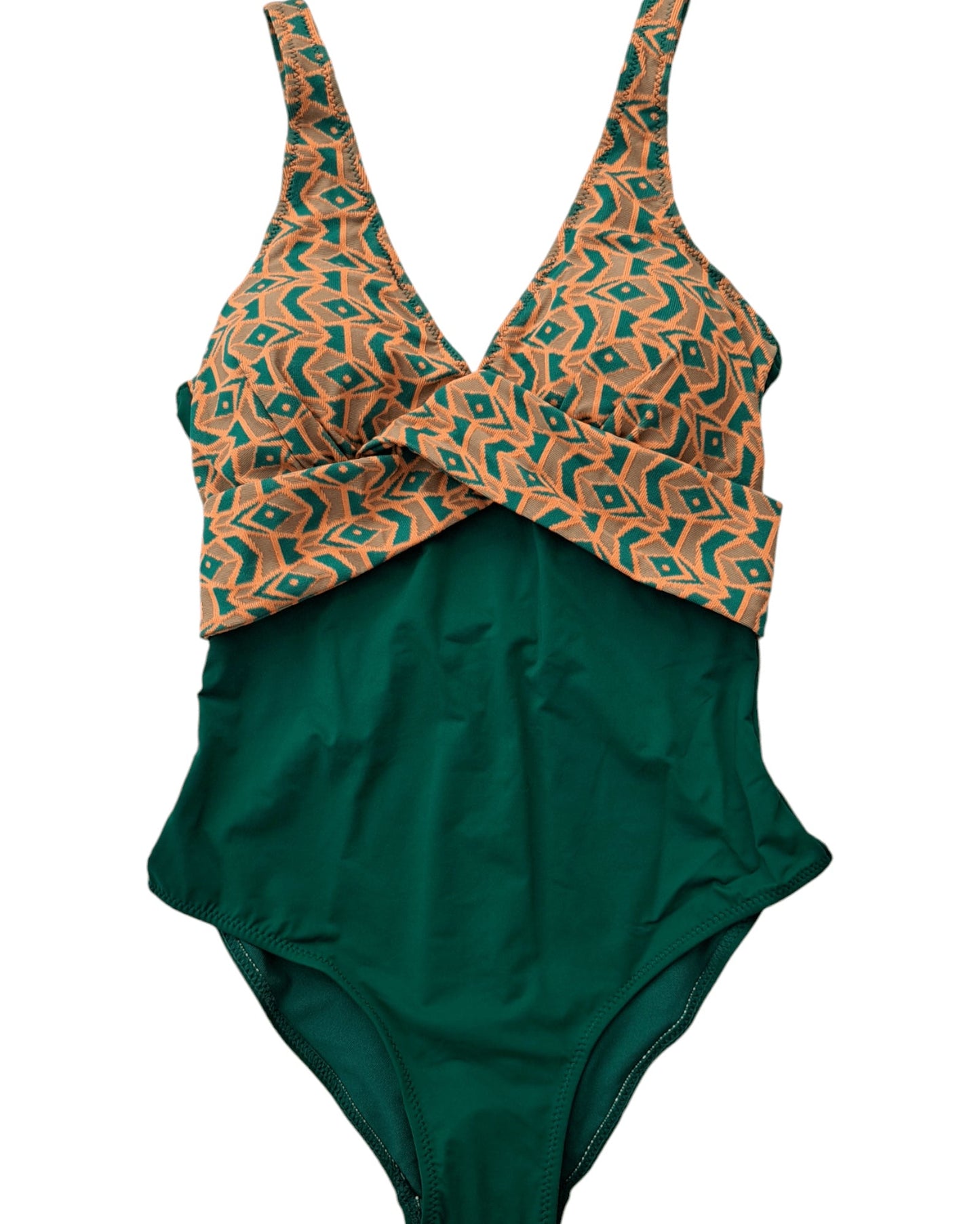 MAILLOT DE BAIN UNE PIECE VERT ET ORANGE - MY SWIMWEAR'S SHOP