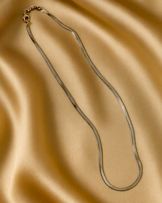 Collier ALICE - Mailles Plates En Acier Inoxydable Argenté