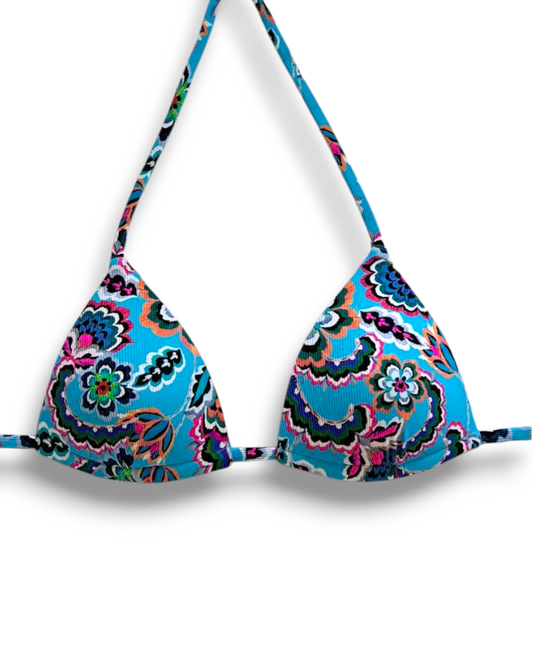 Haut Maillot De Bain Femme BLUE BOHO - Triangle Coulissant