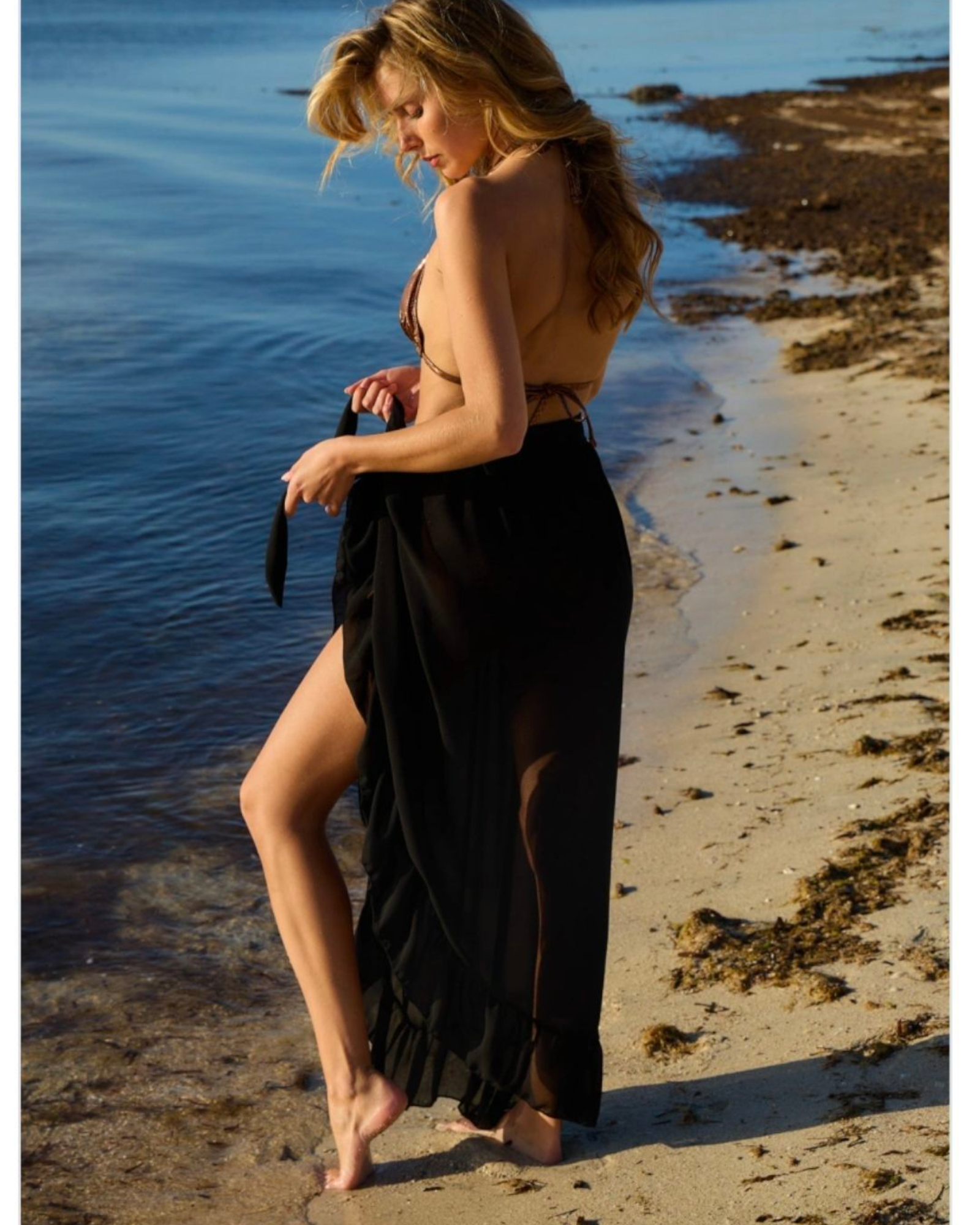Jupe sarong de plage noire