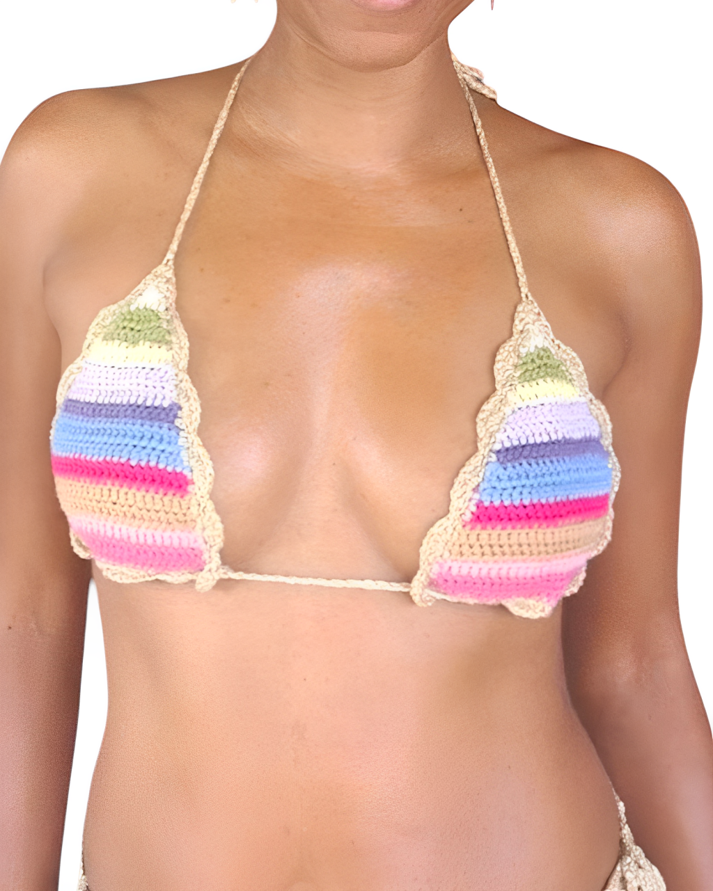 Haut de bikini triangle crochet 100% coton