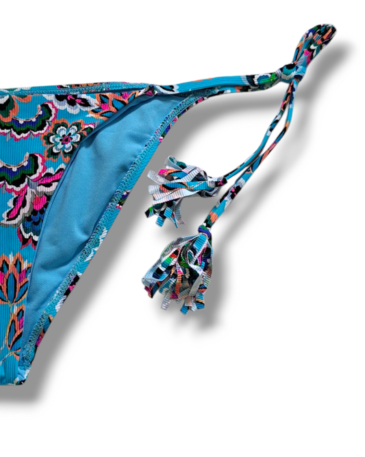 Bas Maillot De Bain Femme BLUE BOHO - À Nouer Sur Les Côtés