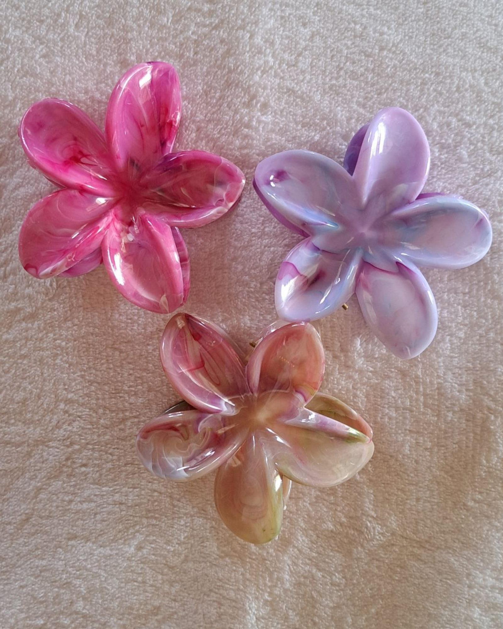 Lot de 3 pinces cheveux fleurs tiare Tahiti