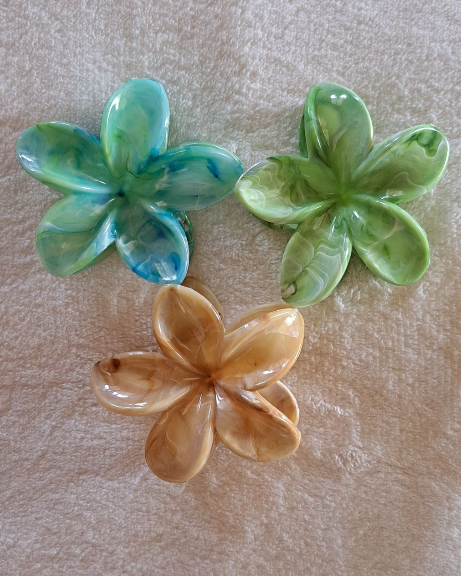 Lot de 3 pinces cheveux fleurs tiare Tahiti