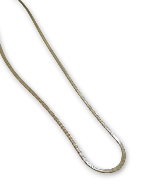 Collier ALICE - Mailles Plates En Acier Inoxydable Argenté