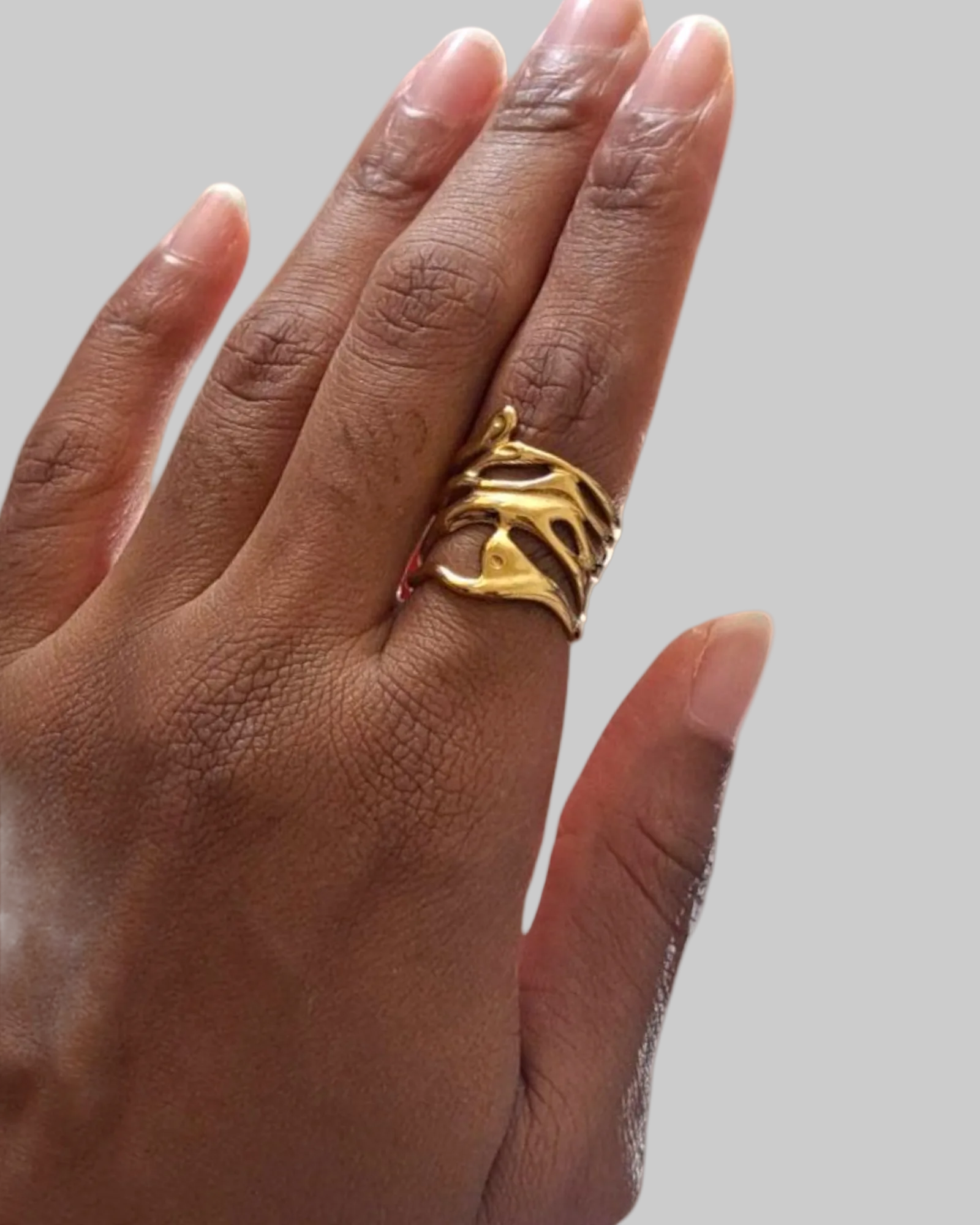 Bague en acier inoxydable doré