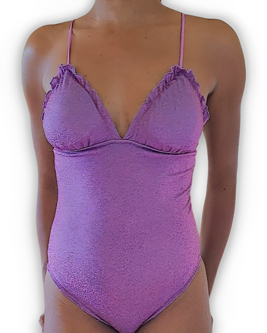 Maillot de Bain ARIEL - Violet Scintillant - Luxe et Confort