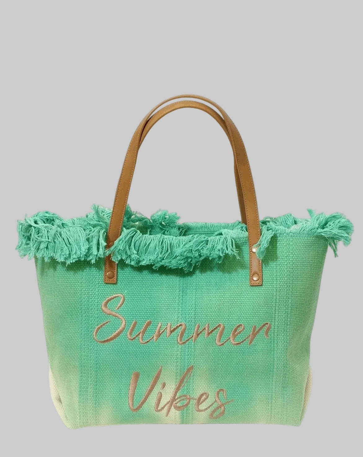Light green beach tote bag